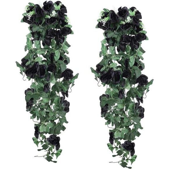 Hanging Flowers Artificial Hanging Plants 2PCS 3.3Ft Artificial RoseVine Hanging - Picture 7 of 7